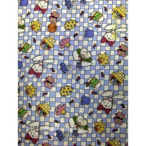 Spring fabric Easter Eggs Butterflys Ladybugs Rabbits Flowers Checkered 1.33 yd